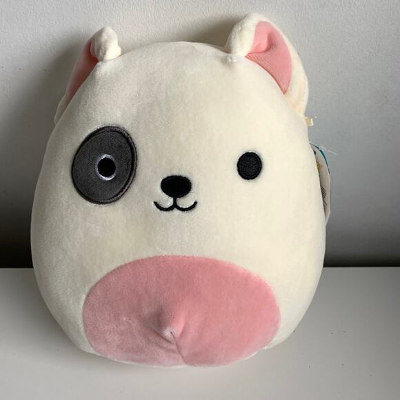 Squishmallows Charlie Bull Terrier Dog 8" Plush Black Eye White Pup Soft Puppy - Picture 16 of 16